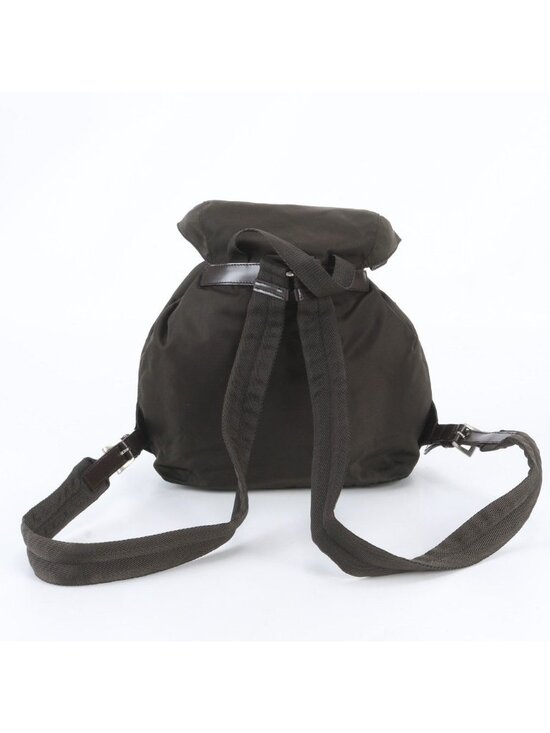 Prada White Tessuto Nylon Triangle Logo Leather Backpack main image 7